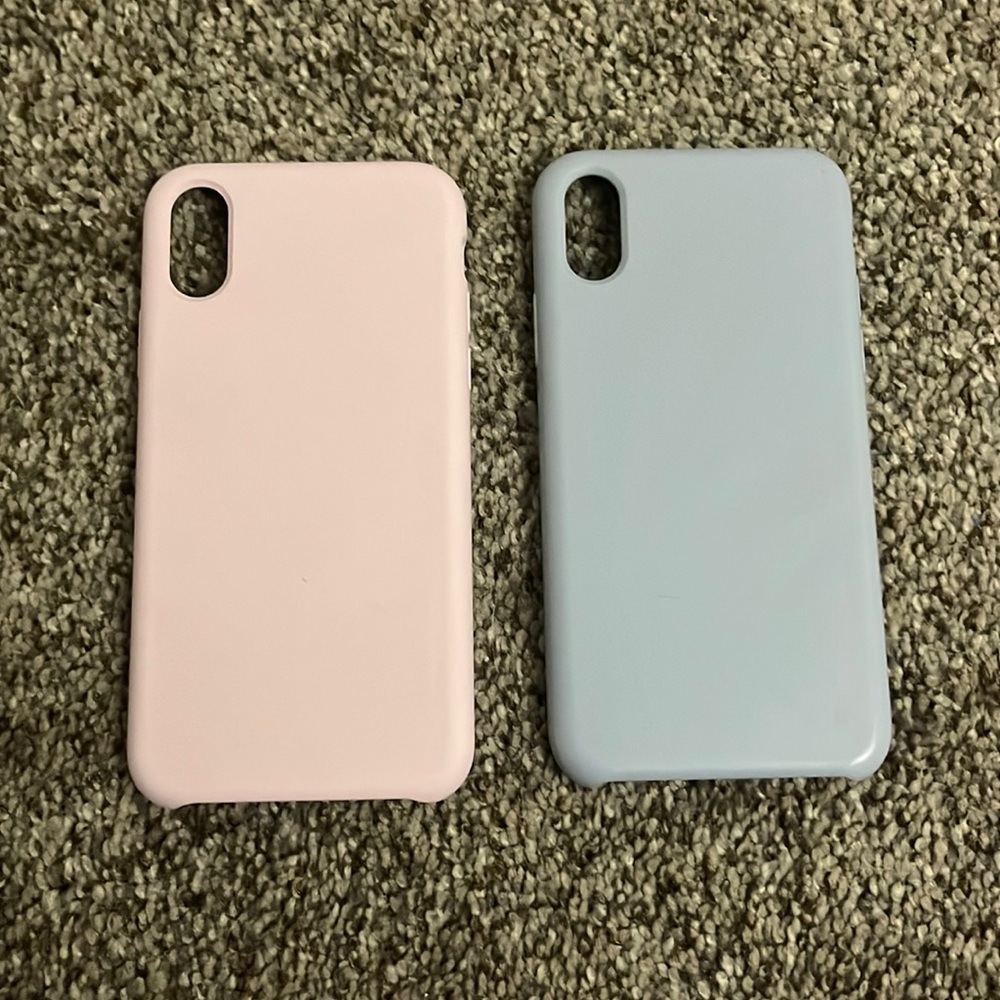 Pink and Blue iPhone 10 phone cases